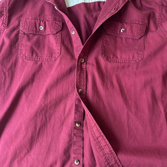 Wrangler Long Sleeve deep Red Mens Premium Quality Button Up 100%Cotton - Picture 4 of 4